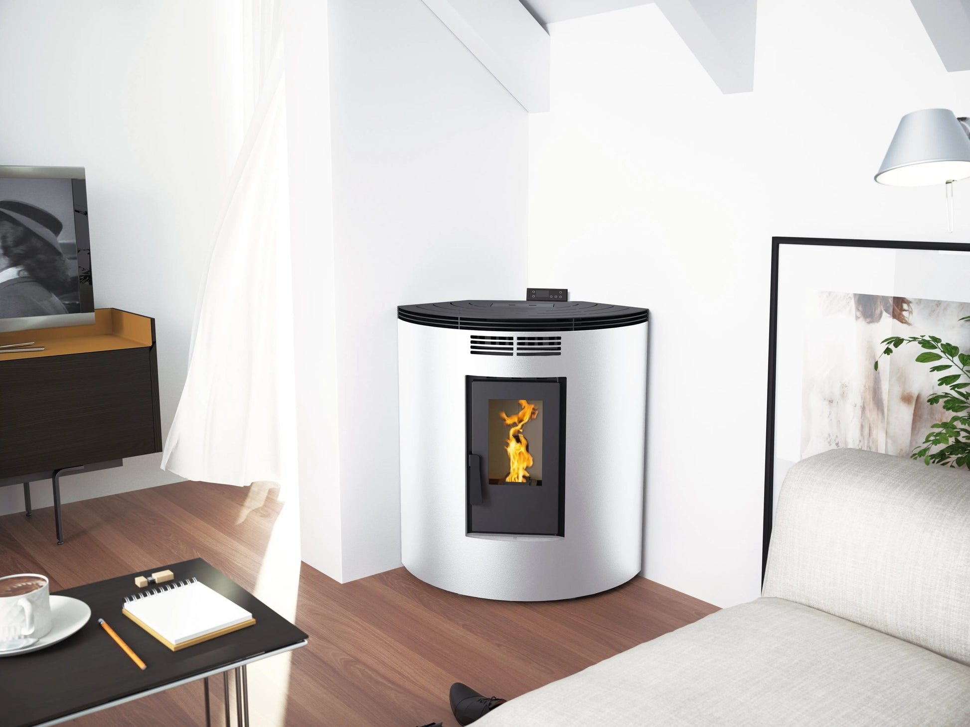 Poêle à granulés de coin FM Calefaccion BP-100R 9,8 kW FM Calefaccion