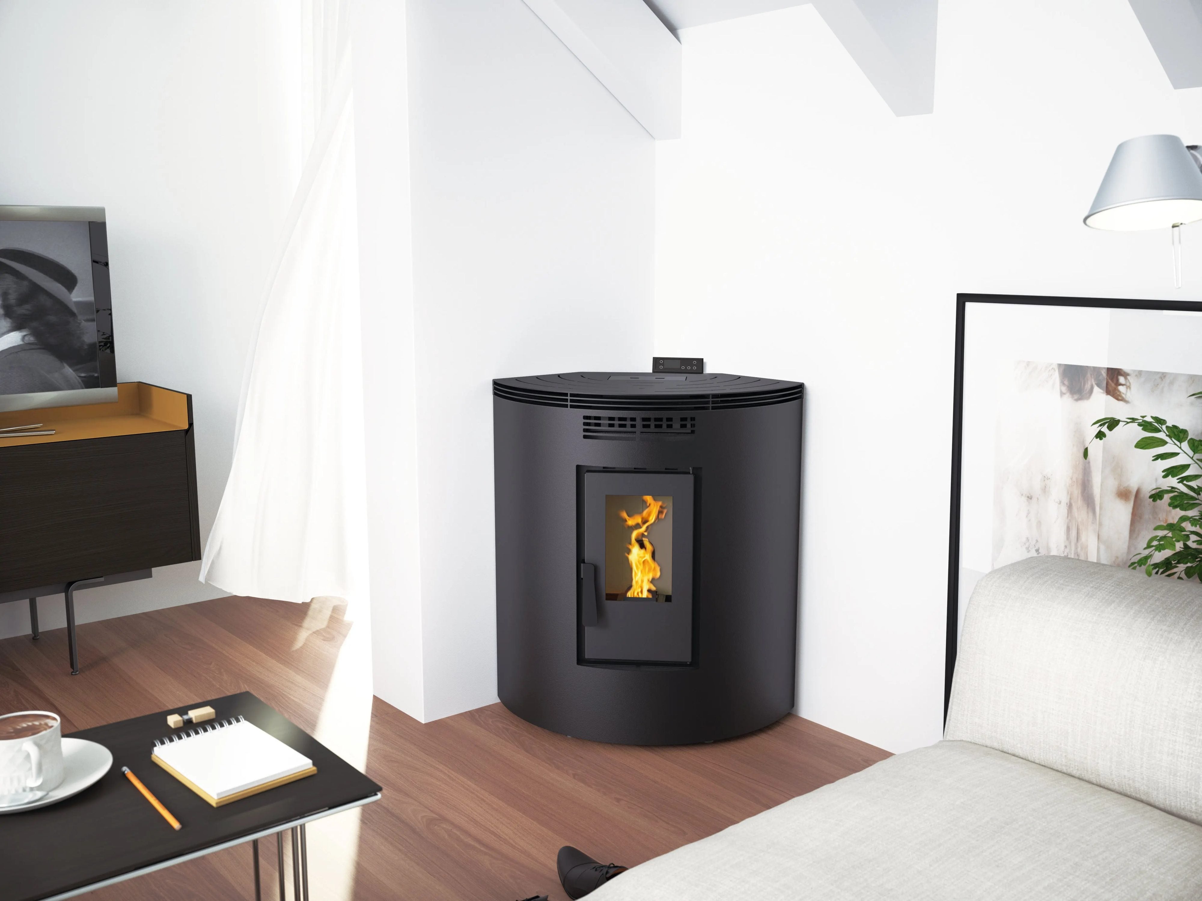 Poêle à granulés de coin FM Calefaccion BP-100R 9,8 kW FM Calefaccion