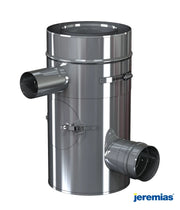Té 90° compact fumées Ø80F + air ajustable Ø60M + Trappe de visite