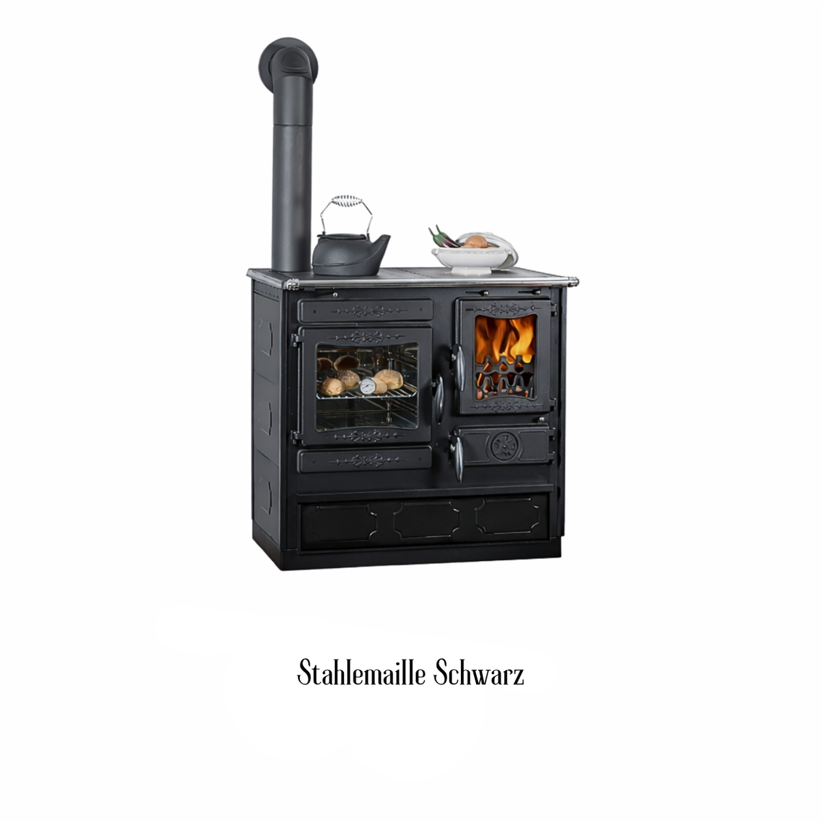Cuisinière à bois Globfire Alhena, finition noir