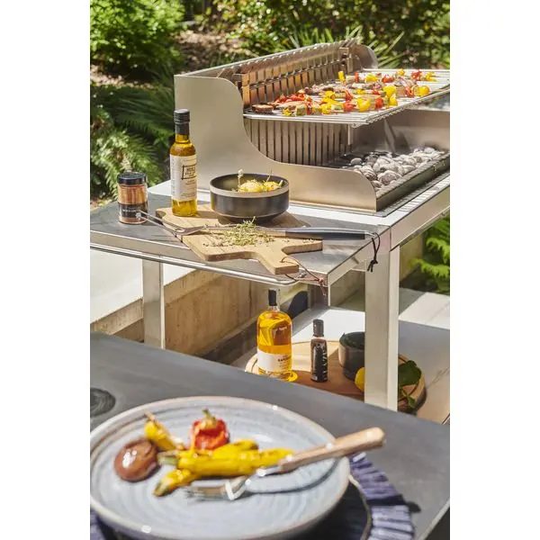 Barbecue Irissarry 78x32 Inox avec chariot Le Marquier