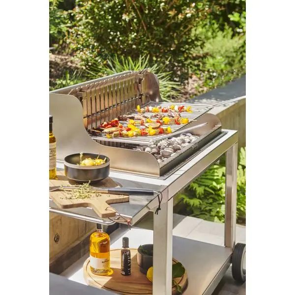 Barbecue Irissarry 78x32 Inox avec chariot Le Marquier