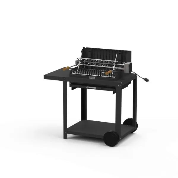 Barbecue Mendy 54x32 Noir avec chariot Le Marquier