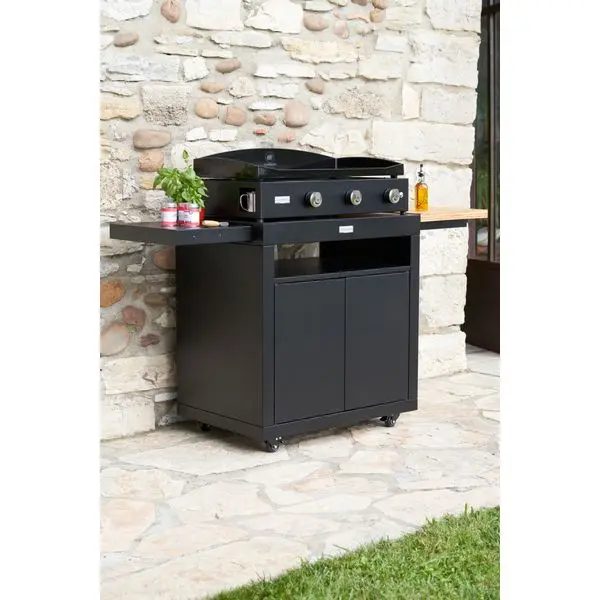 Desserte meuble 80 avec tablettes Noire Le Marquier