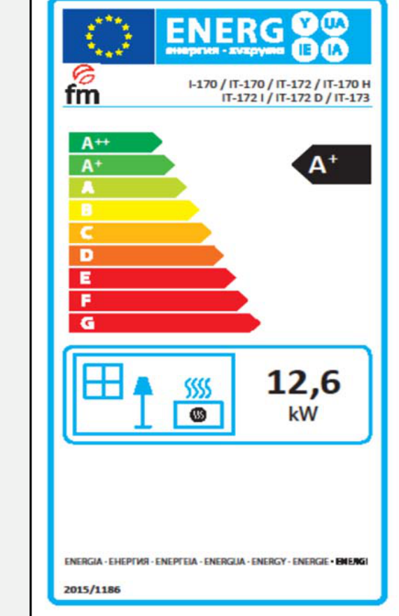 Insert à bois FM Calefaccion IT-172 IK, étiquette énergétique officielle