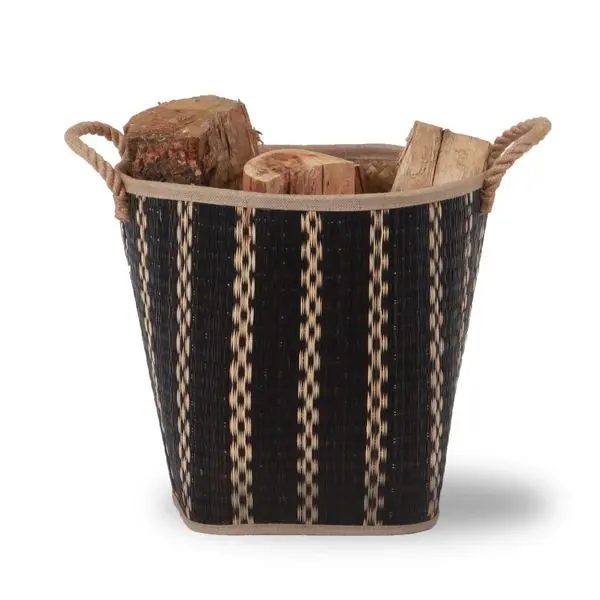 Panier à bûches et à granulés Corda Noir Le Marquier