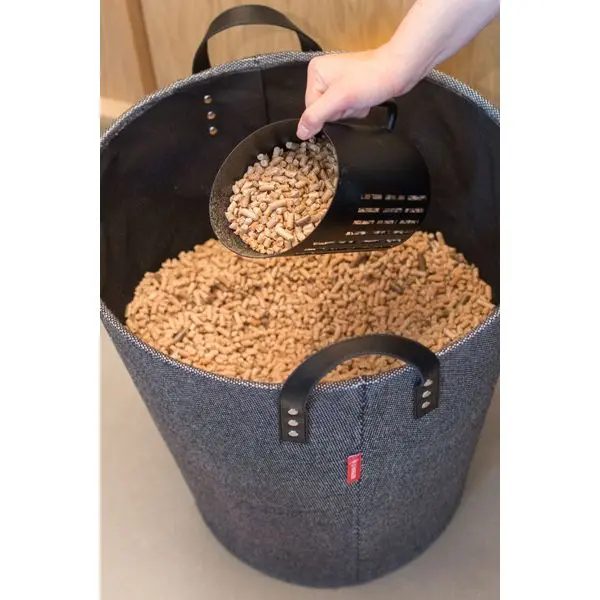 Panier à bûches et à granulés Dama rond Gris Le Marquier
