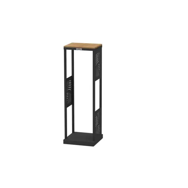 Range-bûches Essentiel droit Noir avec tablette bambou Le Marquier