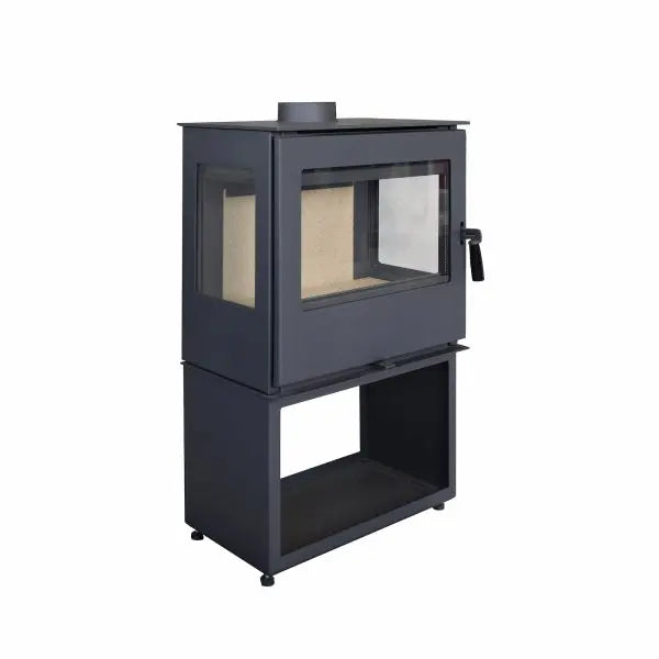 Poêle à bois Flam&co TS L 2 Glass 7,7 kW — Double vue flamme Flam&co