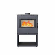 Poêle à bois Flam&co TS L 2 Glass 7,7 kW — Double vue flamme Flam&co