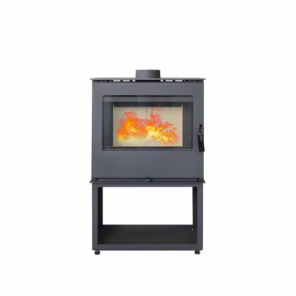 Poêle à bois Flam&co TS L 2 Glass 7,7 kW — Double vue flamme Flam&co