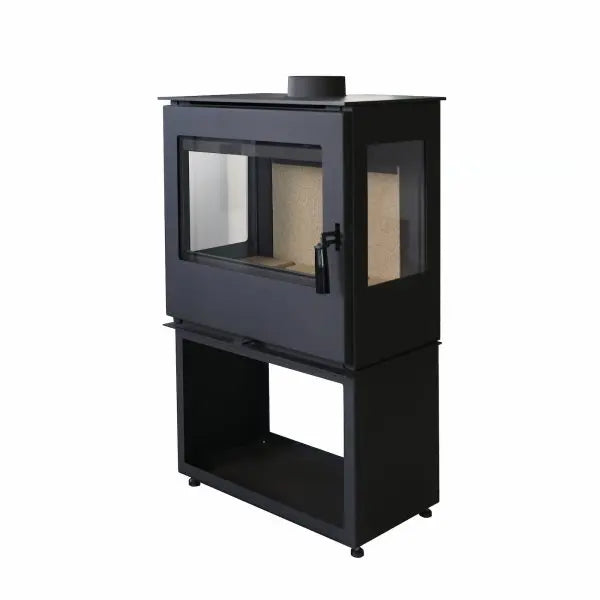 Poêle à bois Flam&co TS L 2 Glass 7,7 kW — Double vue flamme Flam&co