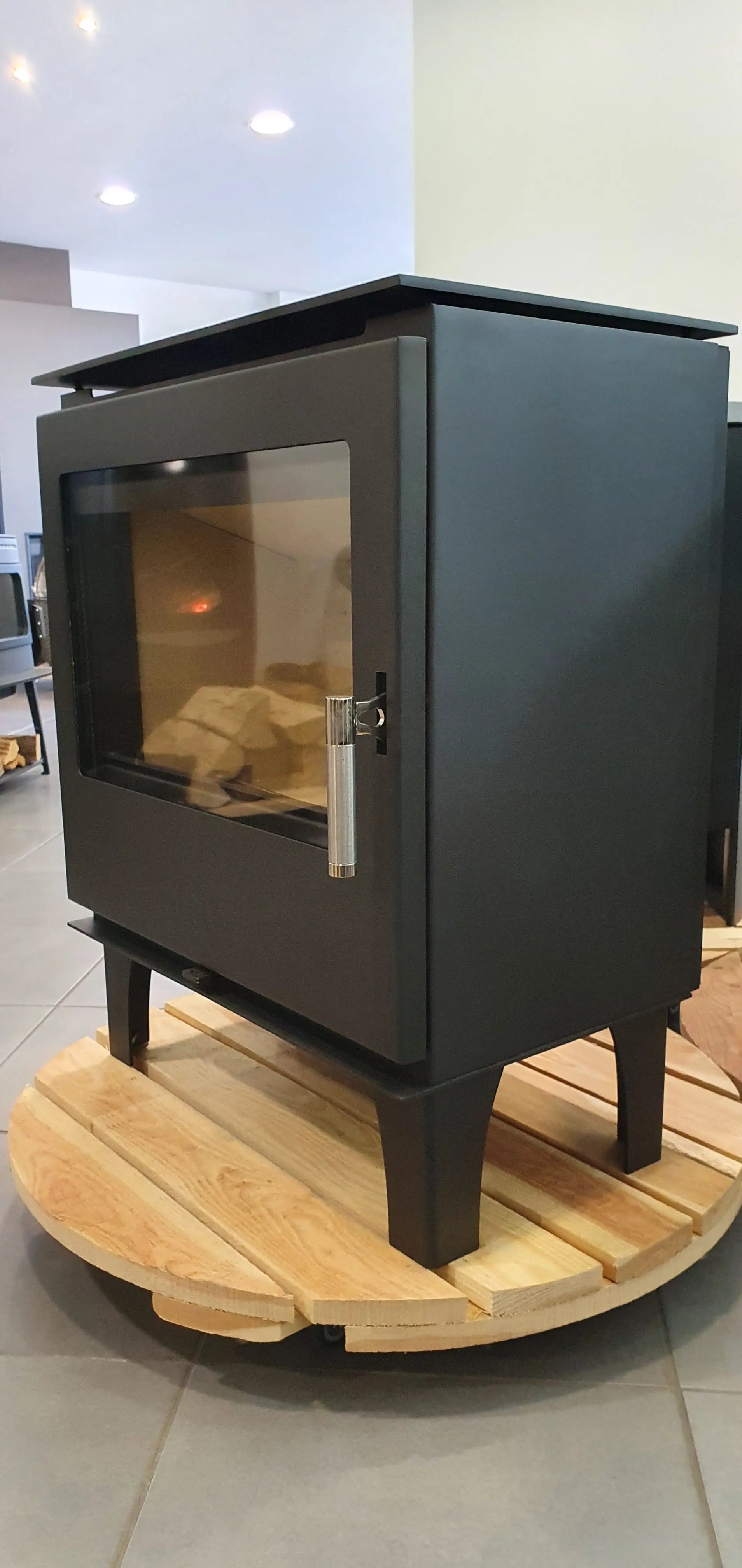 Poêle à bois Flam&co TS L 2 10 kW — Plateau pierre ou acier Flam&co