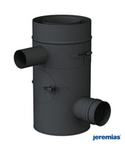 Té 90° compact fumées Ø80F + air ajustable Ø60M + Trappe de visite
