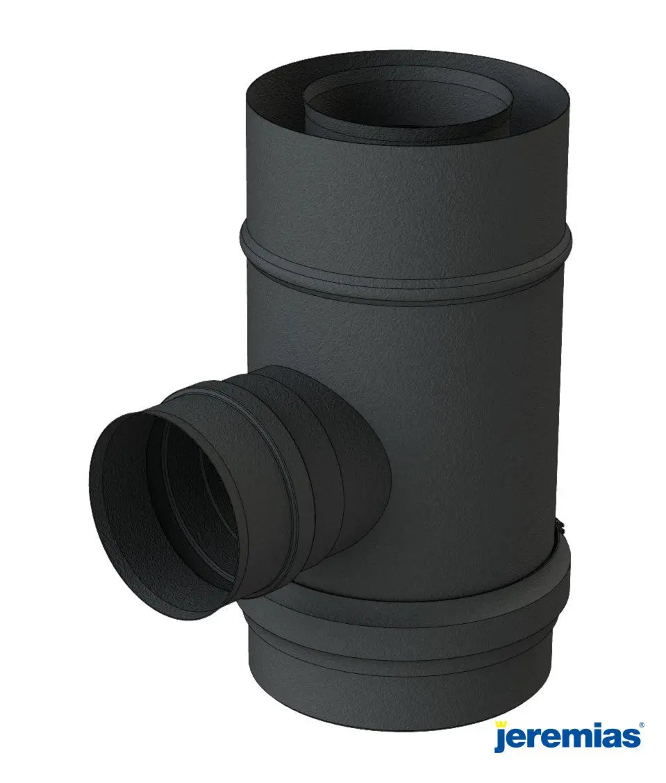Té 90° sortie de fumées piquage Ø80 mm F avec tampon