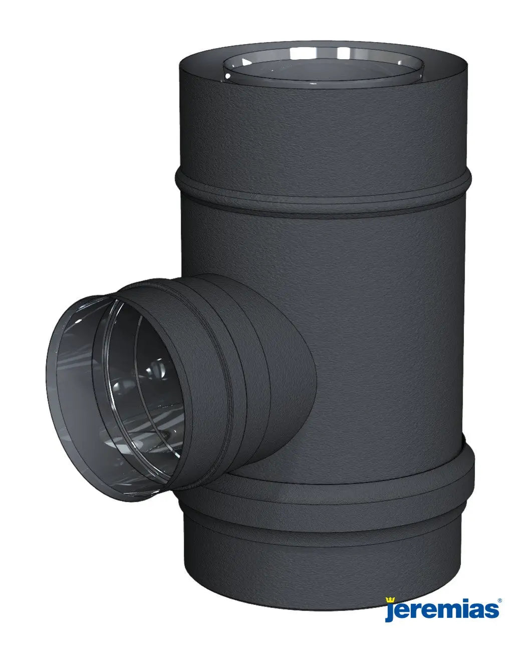 Té 90° sortie de fumées piquage Ø100 mm F avec tampon