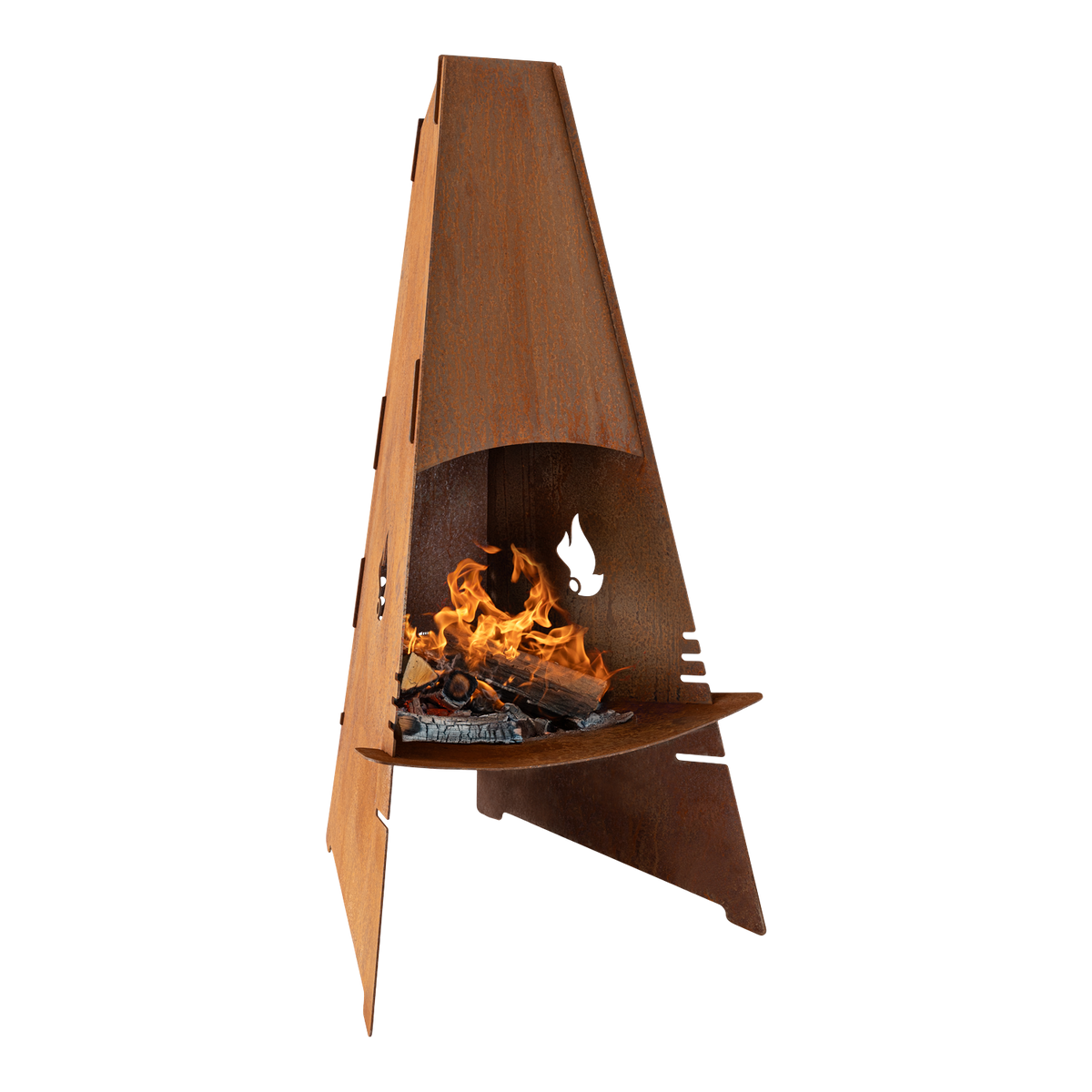 Cheminée d'extérieur Aduro Outdoor Fireplace - Acier corten, vue détourée