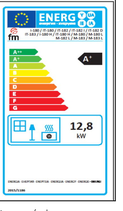 Insert à bois FM Calefaccion IT-180 K, étiquette énergétique officielle