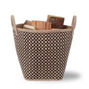 Panier à bûches et à granulés Damier Le Marquier