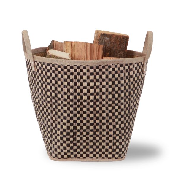 Panier à bûches et à granulés Damier Le Marquier