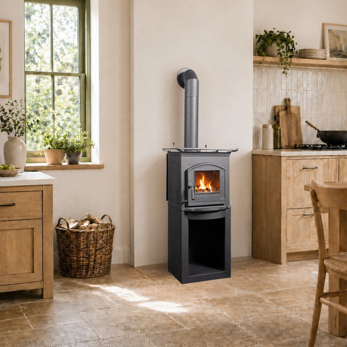 Poêle à bois Globfire Pluto II 6,3kW - Ambiance cuisine