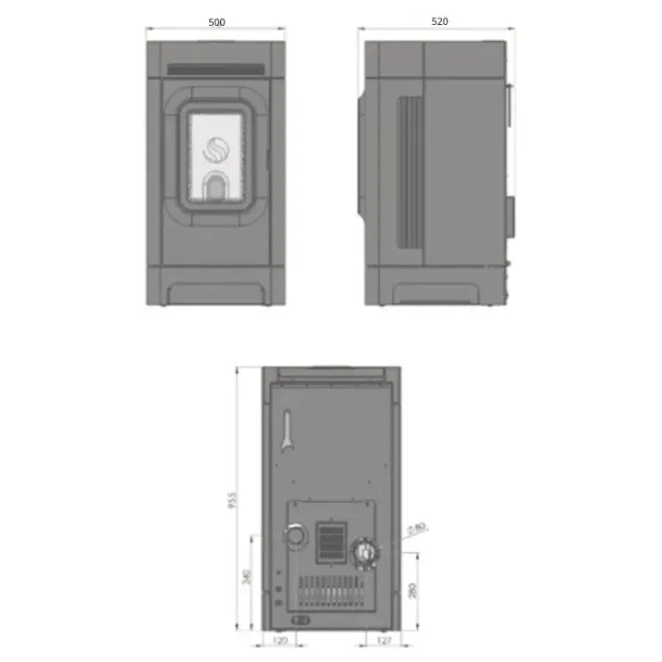Poêle à granulés Emaflam Roma A+6 — Concentrique Emaflam