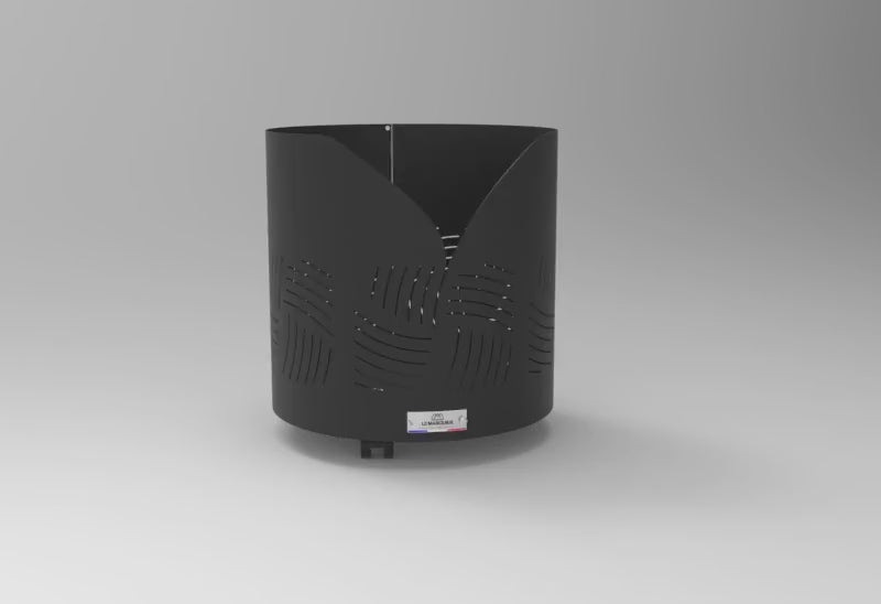 Charger la vidéo : Range-bûches Essentiel rond avec roulettes Noir