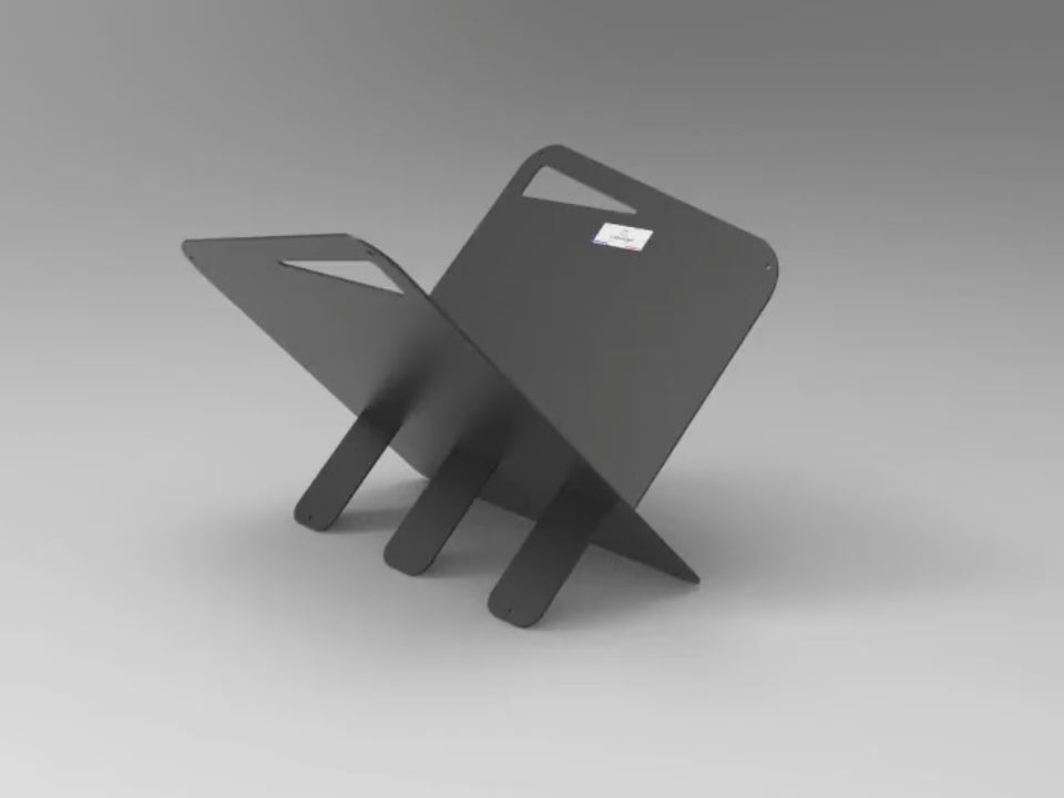 Charger la vidéo : Range-bûches Moderne droit Noir